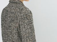 Однобортный жакет с шерстью, Коричневый