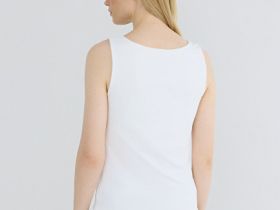 Топ с широкими бретелями, Белый