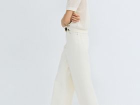 Джемпер поло из ажурной пряжи, Бежевый