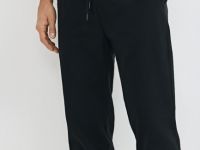 Утеплённые джоггеры из твила, Черный