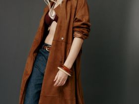 Тренч из искусственной замши, Желтый