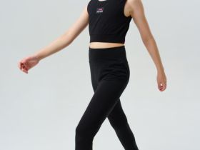 Комплект трикотажный для девочек: топ, брюки (легинсы)