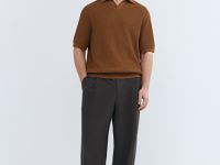 Поло из текстурной ткани, Желтый