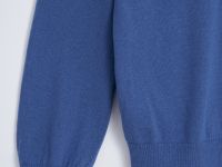 Джемпер из хлопка и шерсти с округлым вырезом