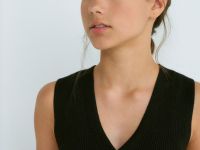 Вязаный жилет для девочек, Черный