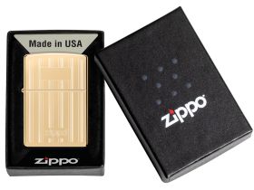 Зажигалка ZIPPO Classic с покрытием High Polish Brass, латунь/сталь, золотистая, 38x13x57 мм