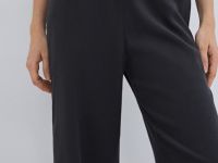 Прямые брюки с эластичным поясом, Серый