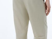 Брюки изо льна, Бежевый