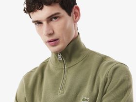 Мужская толстовка Lacoste на молнии с высоким воротом