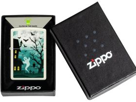 Зажигалка ZIPPO Spooky Design с покрытием Glow In The Dark Green, латунь/сталь, белая