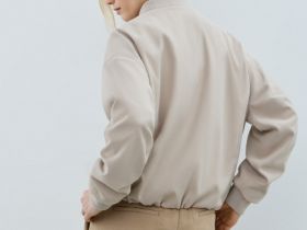 Бомбер на молнии, Бежевый