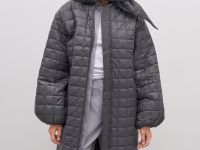 Пальто утепленное с воротником-стойкой