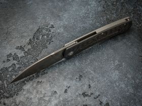 Складной нож Artisan Centauri, сталь дамаск, рукоять черный карбон/титан