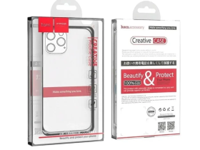 Чехол-накладка Hoco Light Series TPU для iPhone 15 Pro Max силиконовый (прозрачно-черный)