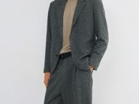 Однобортный пиджак из смесовой шерсти, Серый