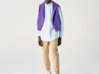 Мужская рубашка Lacoste Slim Fit из смеси хлопка и льна