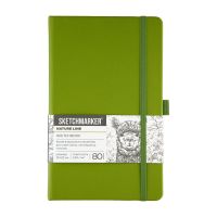 Блокнот для зарисовок Sketchmarker 13*21 см 80 л 140 г, твердая обложка Оливковый