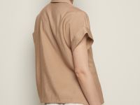 Блузка свободного кроя с коротким рукавом