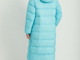 Пуховое пальто с воротником-стойкой