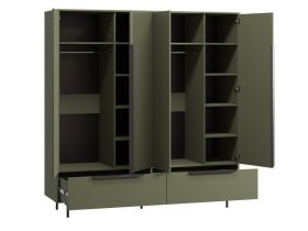 Распашной шкаф Квелен 4-192x200 Оливковый