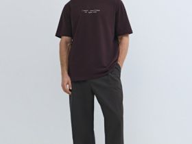 Футболка с текстовой вышивкой, Фиолетовый