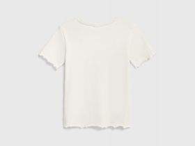 Футболка в рубчик для девочек, Белый