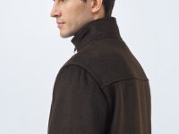 Куртка из пальтовой ткани с накладными карманами, Коричневый