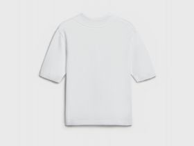 Вязаный джемпер с коротким рукавом для девочек, Белый