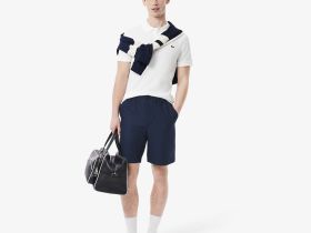 Мужские шорты Lacoste из смеси льна и вискозы