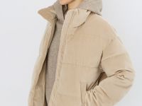 Утеплённая куртка из вельвета, Бежевый