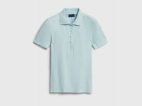 Поло в рубчик с коротким рукавом, Зеленый