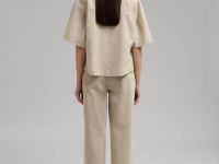 Свободная блузка изо льна и хлопка