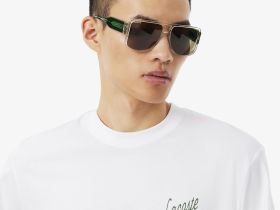 Мужская хлопковая футболка Lacoste классического кроя