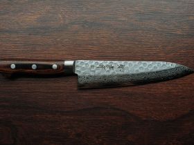 Нож Шефа 180 мм, Sakai Takayuki, сталь VG-10 Damascus 17 слоев, рукоять Pakkawood