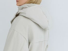 Куртка-парка с капюшоном, Бежевый