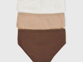 Трусы средней посадки, 3 шт., Коричневый