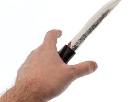 Походный нож Северный, сталь Х12МФ с кованым долом, рукоять ясень