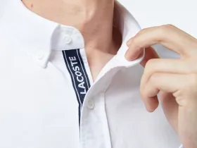 Мужская хлопковая рубашка Lacoste приталенного кроя