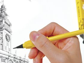 Набор чернографитных карандашей Acmeliae "For exam" 10 шт, 2B, с держателем-ластиком и точилкой