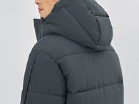 Утеплённая куртка с капюшоном и накладными карманами, Серый
