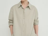 Свободная рубашка изо льна с хлопком, Бежевый