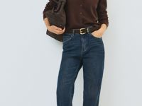 Прямые джинсы с высокой посадкой, Синий