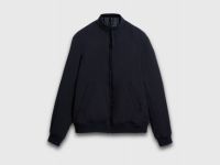 Утеплённый бомбер с воротником-стойкой, Черный