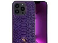 Чехол-накладка Santa Barbara Ravel для iPhone 14 Pro натуральная кожа (фиолетовый)