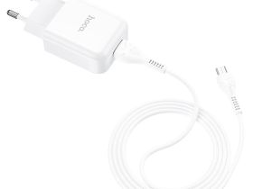 Сетевое зарядное устройство Hoco (N2) Vigour USB/2.1A + кабель Micro USB (белый)