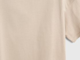 Футболка оверсайз из плотного хлопка, Бежевый