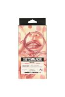 Набор маркеров Sketchmarker "Brush Pro Skin Set v.2" 6 цветов в картонной упаковке