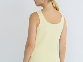 Вязаный топ с акцентными пуговицами, Желтый