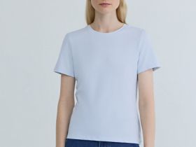 Базовая футболка из хлопка, Голубой