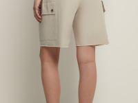 Шорты из тенселя с накладными карманами